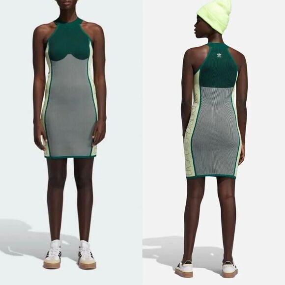 womens Adidas IVY PARK KNIT LOGO DRESS $130 Sz 1X - Picture 1 of 10